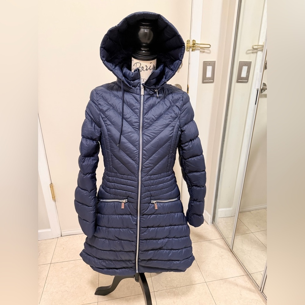 Karen Millen Navy Quilted Down Puffer Coat 💙 - Picture 3 of 12